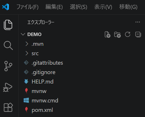 VS Code でプロジェクトを開いた状態